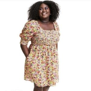 Rixo Target Floral Puff Sleeve Smocked Dress 3X